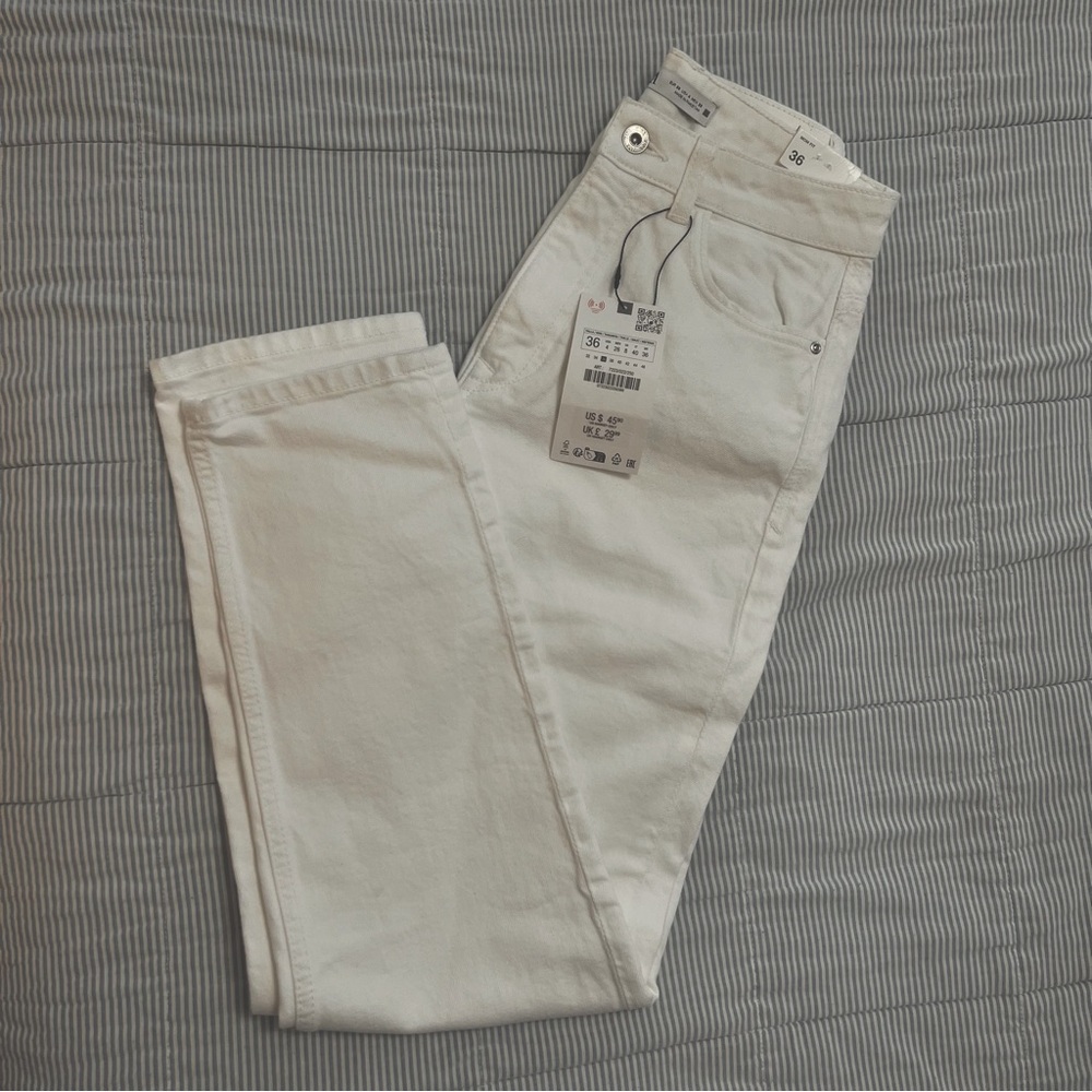 NWT Zara Mom Jeans in White